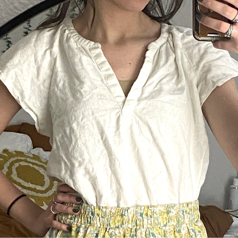 White Linen Top